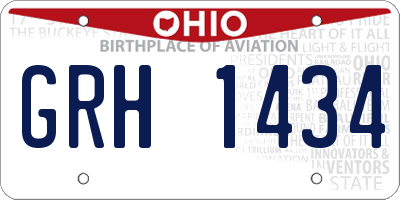 OH license plate GRH1434
