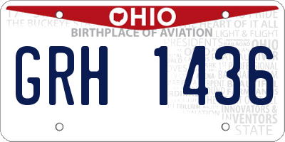 OH license plate GRH1436