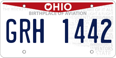 OH license plate GRH1442
