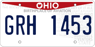 OH license plate GRH1453
