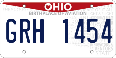 OH license plate GRH1454