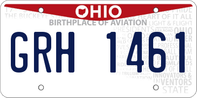 OH license plate GRH1461