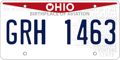 OH license plate GRH1463