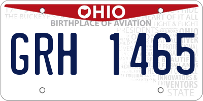 OH license plate GRH1465