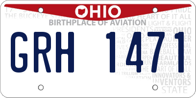 OH license plate GRH1471