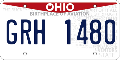 OH license plate GRH1480