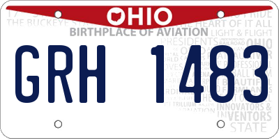 OH license plate GRH1483