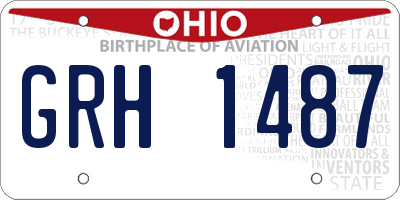 OH license plate GRH1487