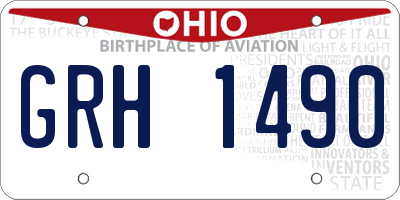 OH license plate GRH1490