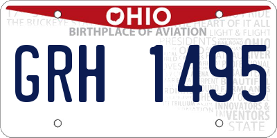 OH license plate GRH1495