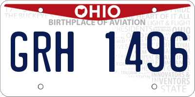 OH license plate GRH1496