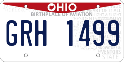 OH license plate GRH1499