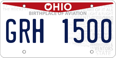 OH license plate GRH1500