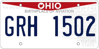 OH license plate GRH1502