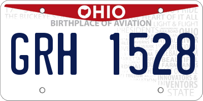 OH license plate GRH1528