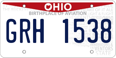 OH license plate GRH1538