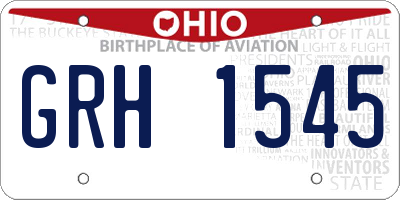 OH license plate GRH1545