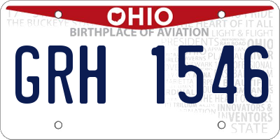 OH license plate GRH1546