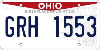 OH license plate GRH1553