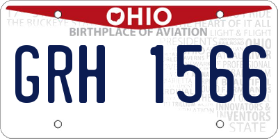 OH license plate GRH1566