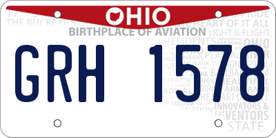 OH license plate GRH1578