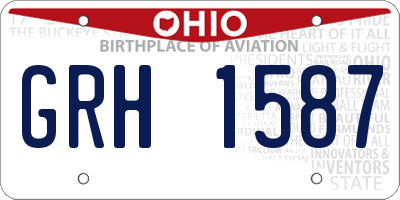 OH license plate GRH1587