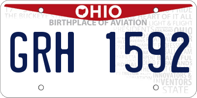 OH license plate GRH1592