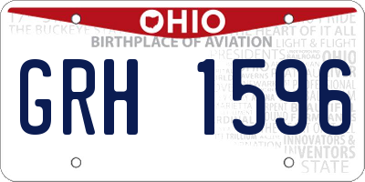 OH license plate GRH1596