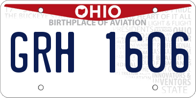 OH license plate GRH1606