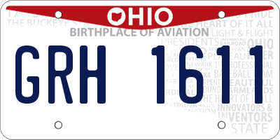 OH license plate GRH1611