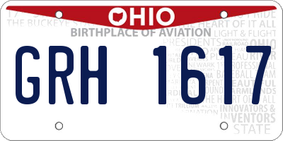 OH license plate GRH1617