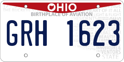 OH license plate GRH1623
