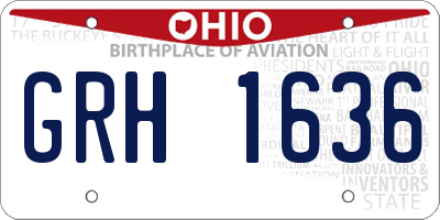 OH license plate GRH1636