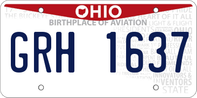 OH license plate GRH1637