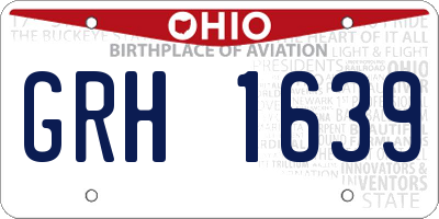 OH license plate GRH1639