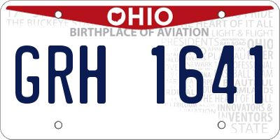 OH license plate GRH1641