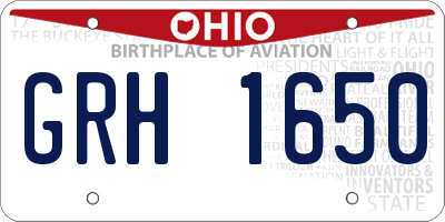 OH license plate GRH1650