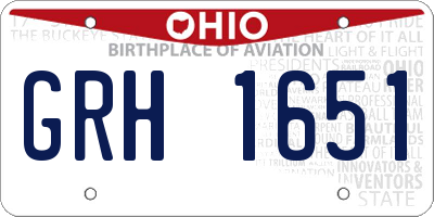 OH license plate GRH1651