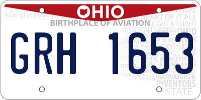 OH license plate GRH1653