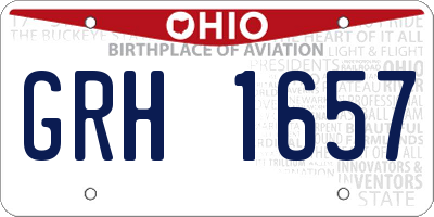 OH license plate GRH1657