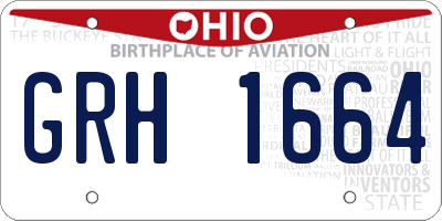 OH license plate GRH1664