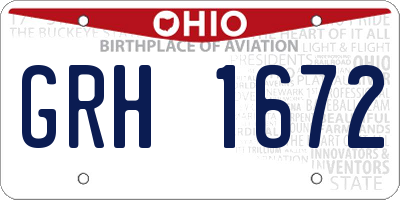 OH license plate GRH1672