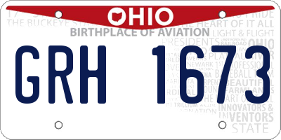 OH license plate GRH1673
