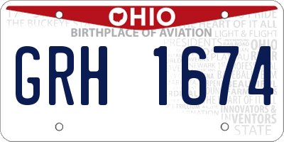 OH license plate GRH1674
