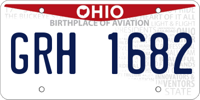 OH license plate GRH1682