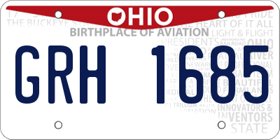 OH license plate GRH1685