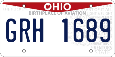 OH license plate GRH1689