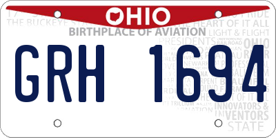 OH license plate GRH1694