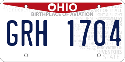 OH license plate GRH1704