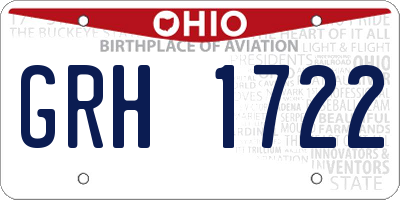 OH license plate GRH1722